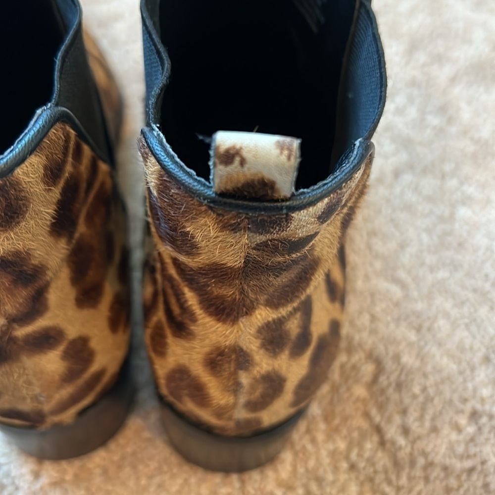Marc Fisher Calf Hair Leopard Print Yaley Pointed Toe Booties - Picture 5 of 10